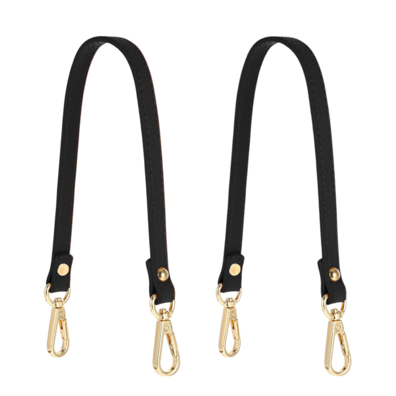 Replacement PU Leather Purse Bag Handles Black For Hand Bags Sling Shoulder Hobo Short Bags Shoulder Bag Straps The Length Is 16 inches Or 40 Cm Set of 2
