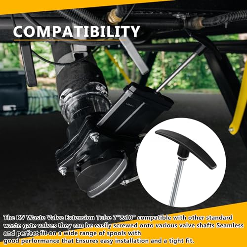 Image of RV Sewer Waste Valve Extension Rod 7 inch&10 inch,rv Black Tank Pull Valve Handle Replacement,Tank Valve Handle RV Dump Valve Handle Replacement Set Compatible with Other Standard Waste Gate Valves