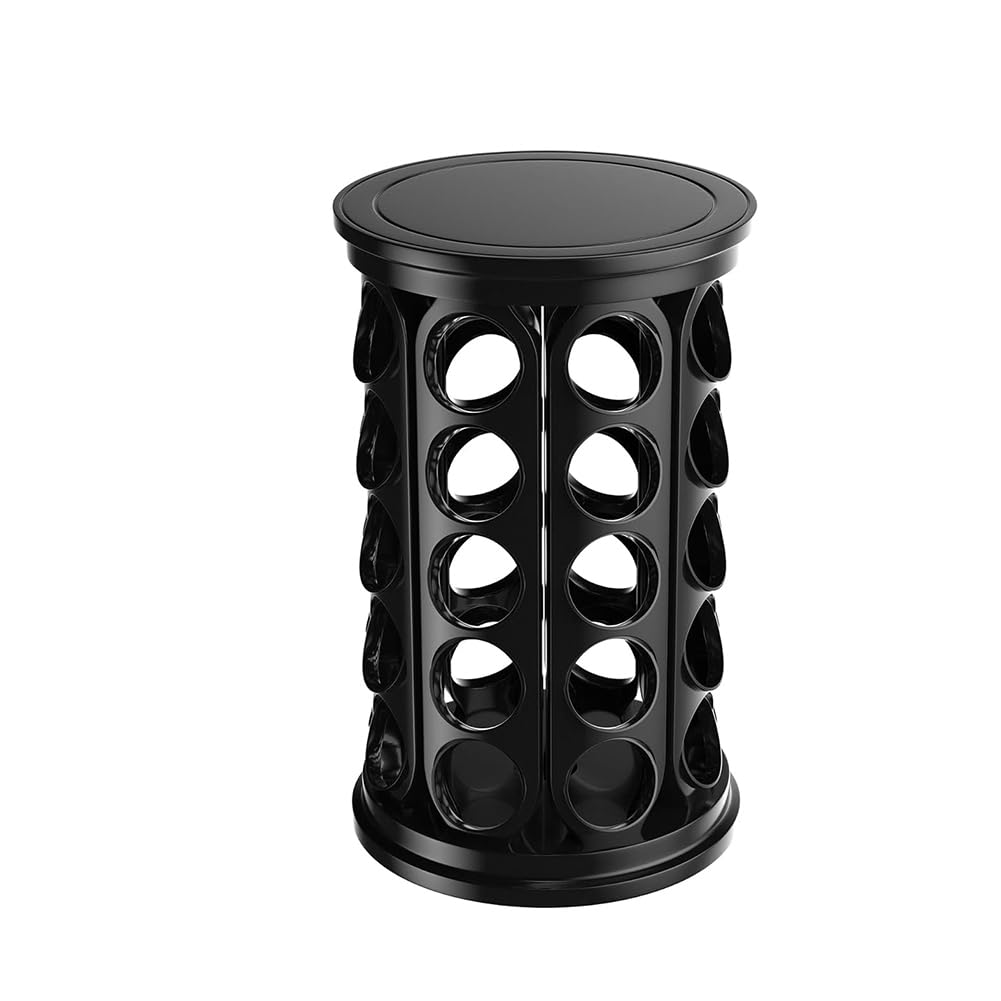 IJSDNVJNDX Coffee Pod Holder for 40 Pods, Coffee Capsule Carousel Organizer- Home& Kitchen Counter Storage Solution Black