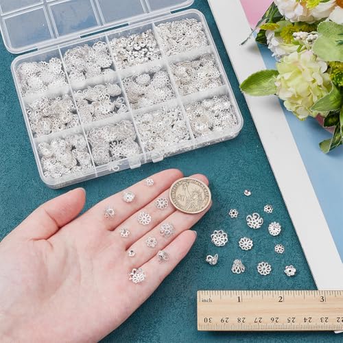 Capuchons de perles fleur en métal filigrane pour des bijoux raffinés