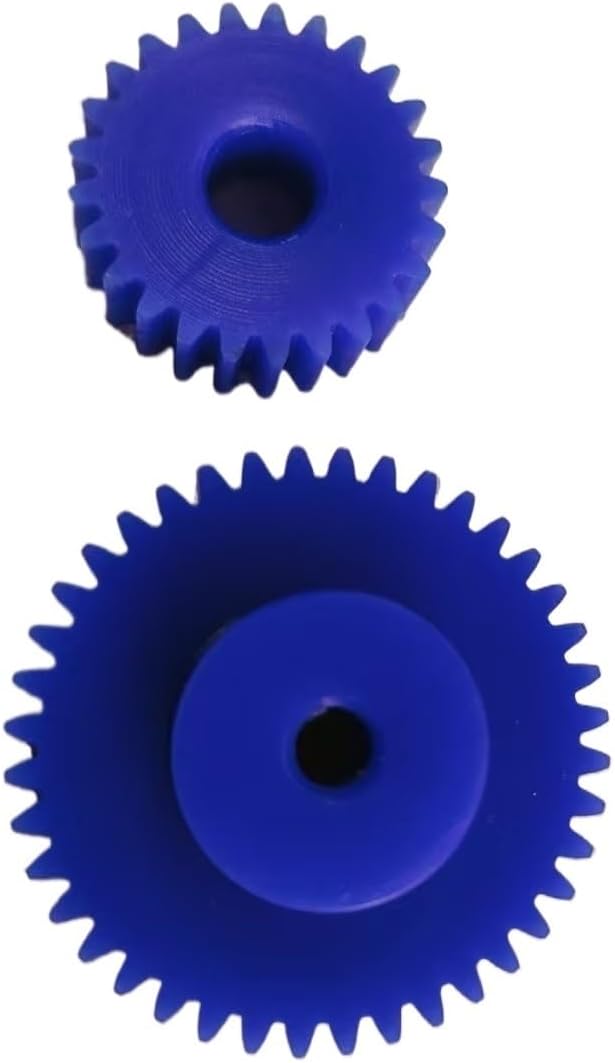 Plastic Motor Gear,1pc 1.25 Module 17 Teeth Spur 10mm Thickness Blue Nylon Pinion .25M 17T Straight Cylindrical with Step Spindle(12mm bore)