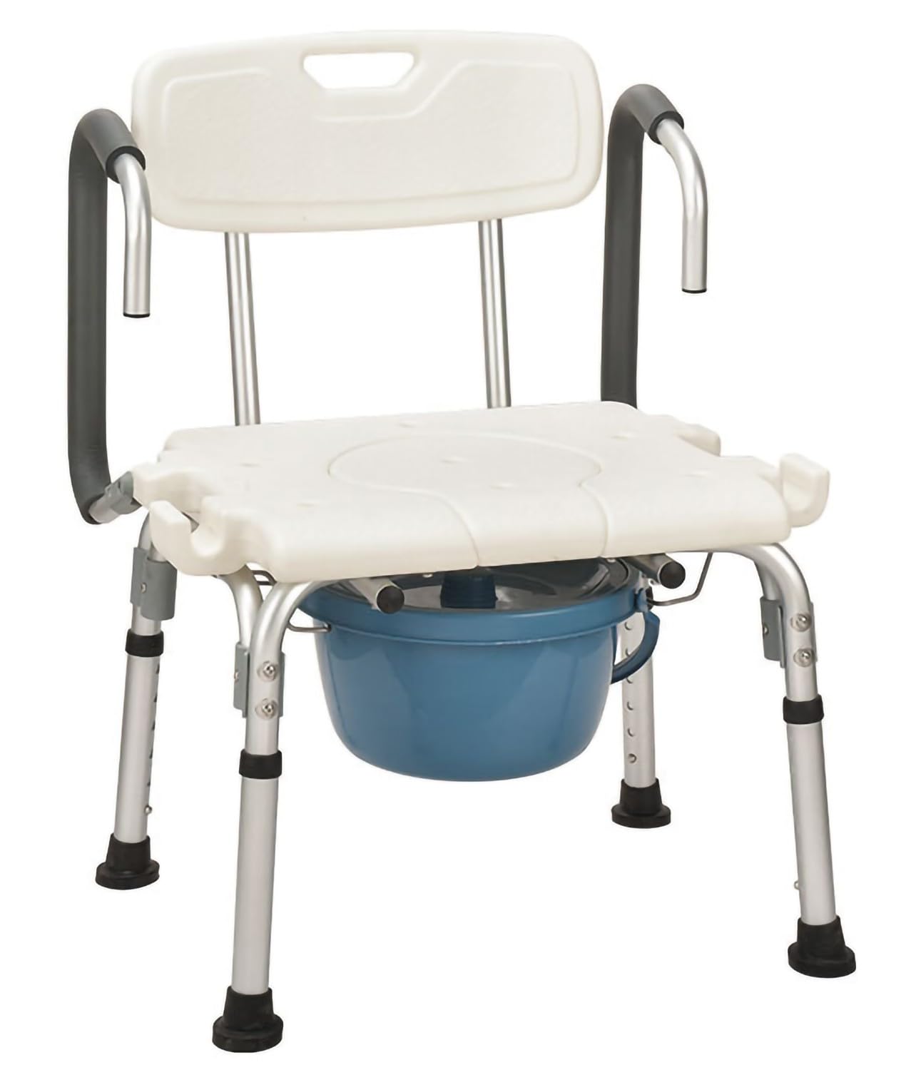 BHGFYXBS Commode Chair Footrest Shower Shower Chair Commode Chair Height-Adjustable Commode Chair Bedside Chair Shower Non-Slip With Toilet Bucket For The Disabled, The Elderly,