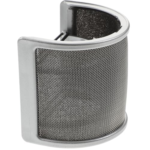 GLEAVI Filtro Antipop Metálico para Micrófono Pantalla Antiviento U Tipo Protector Antipop Doble Capa Color Plateado Accesorio para Grabación Transmisión y Canto