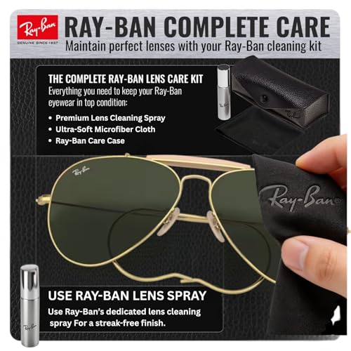 Image of Ray-Ban RB3030 OUTDOORSMAN Pilot Shaped Sunglasses for Men & Women with Official RAYBAN Eyewear Kit
