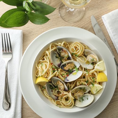 Image of Martha Stewart Selma Plates and Bowls Sets, 30-Piece Porcelain Dinnerware Set for 6, White Dish Set with Dinner Plates, Dessert Plates, Pasta Bowls, Cereal & Fruit Bowls