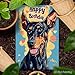 Soulpons Decorative Tin Sign Doberman Pinscher Birthday Wish Gift for Doberman Pinscher Lovers' Birthdays Modern Interiors and Pet Themed Celebrations Easy Install Rustproof Aluminum 8×12 Inches