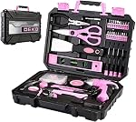 Trousse d'outils rose : DEKO Ensemble d'outils avec tournevis pour les femmes General House Hand Tool Kit avec boîte à outils de rangement 98 Pièce