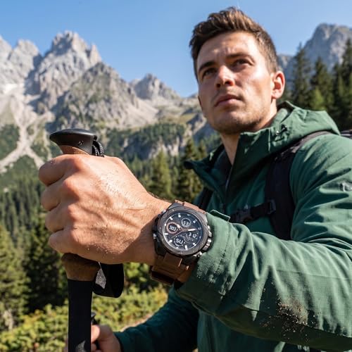 Image of V2A Stryke-VOLTRIX 5130 Analog-Digital Sports Watch for Men | Layered Dial Design | Bold Urban Performance Watch with 50M Water Resistance, Alarm, Stopwatch, Day-Date & Backlight