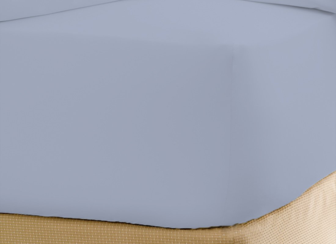 GMTEXTILE 100% Egyptian Cotton 200 TC KING Fitted Sheet SKY BLUE (152 cm x 200 cm + 23 Deep)