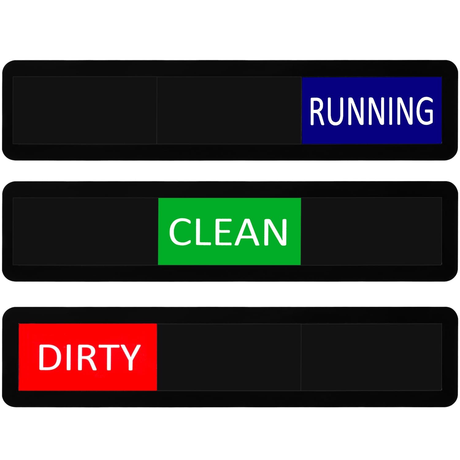 Kichwit Dishwasher Magnet, Magnetic Clean Dirty Dishwasher Sign, Dirty Clean Running, 3 Options, Black