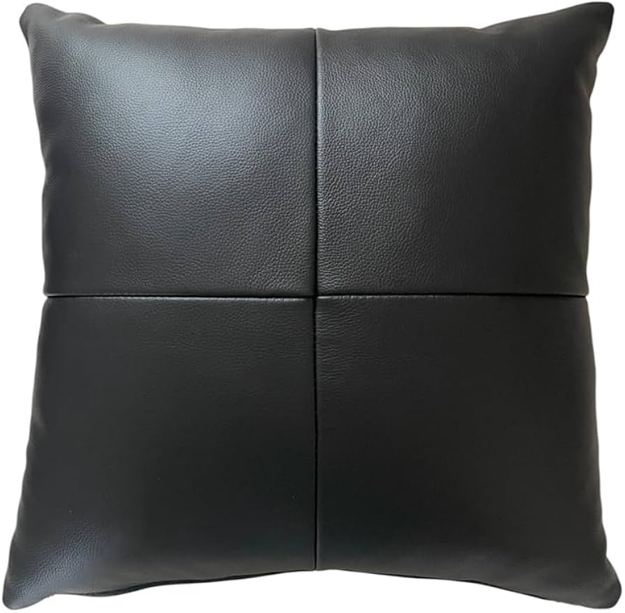 高級　牛革　クッション Amazon.co.jp: シュノーヴォ(SHUNOVO) クッション 本革 黒 40x40cm