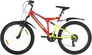 LEDSIX Sporting Goods set Mountain Bike 21 Speed 26 inch Wheel 49 cm Red Outdoor Recreation