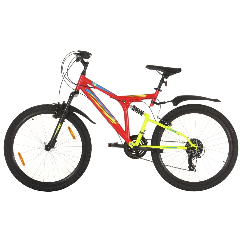 DCRAF Farbe: Rot-Mountainbike 21 Gang 26 Zoll Rad 49 cm rot Sport & Freizeit