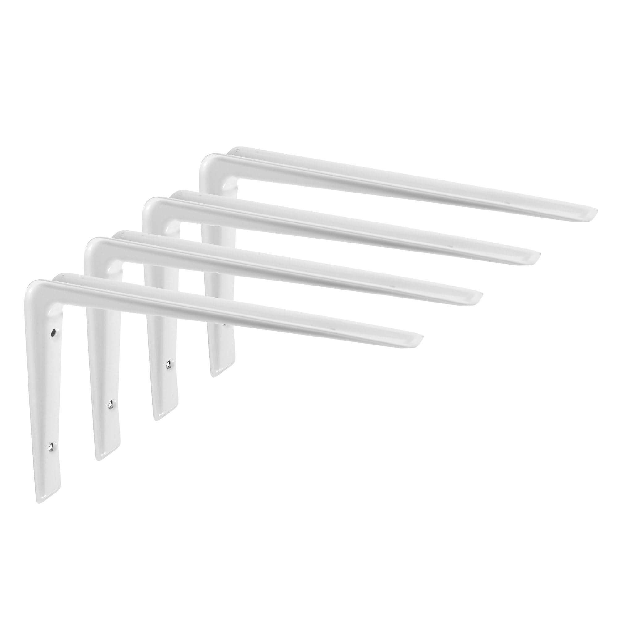 Pluto White Metal Steel Shelf Support Wall Brackets 120mm x 170mm x 25mm (White - 120mm x 170mm, 8, Pack)