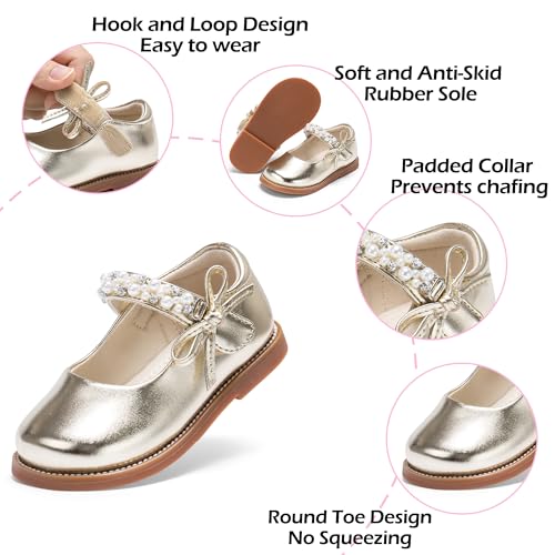 Image of PHIRAMIN Toddler Girl Mary Jane Student Oxford Shoes-Little Girl School Uniform Shoes for Wedding Party