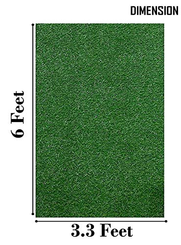 Image of Yellow Weaves 45 MM High Density Artificial Grass Rectangular Carpet Mat for Balcony, Lawn, Door (3.3 X 6 Feet),Green