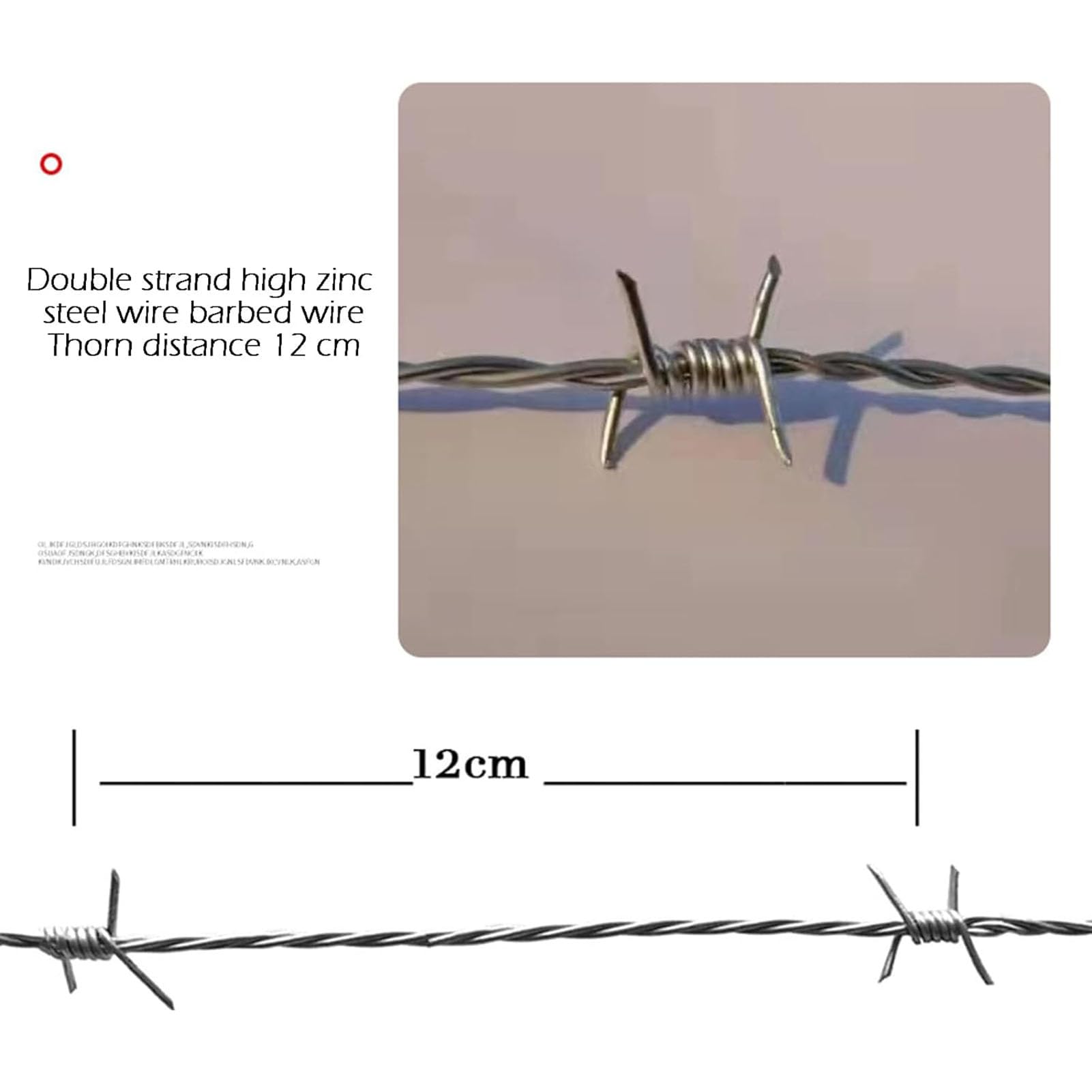 Rollo De Alambre De Púas, Alambre Espino Galvanizado Alambre De Espino Anti-Escalada Anti-Robo Malla De Alambre Valla Aislamiento De Espinas Medidas De Seguridad para Valla (2.1mm 200m)
