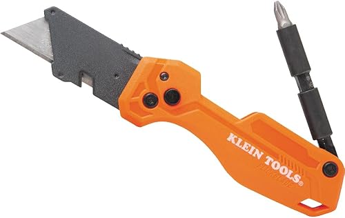 Miniatura 10 de Klein Tools 44303 FLICKBLADE Cuchillo utilitario plegable con almacenamiento de cuchillas, cuchillo utilitario con 5 cuchillas, compacto con botón