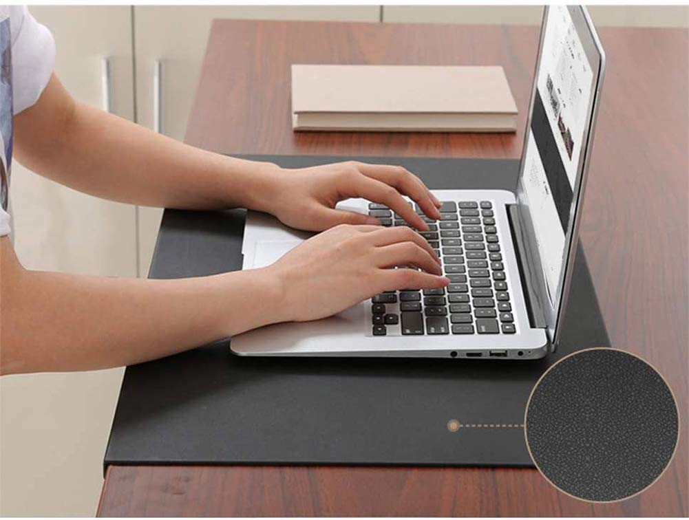 Pad da scrivania in pelle con protezione bordi, grande tappetino impermeabile multifunzionale da scrivania, tappetino per tastiera PC portatile, liscio, resistente al calore