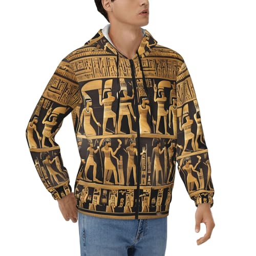 Sweat à capuche zippé égyptien homme veste imprimée en polyester du S au 3XL