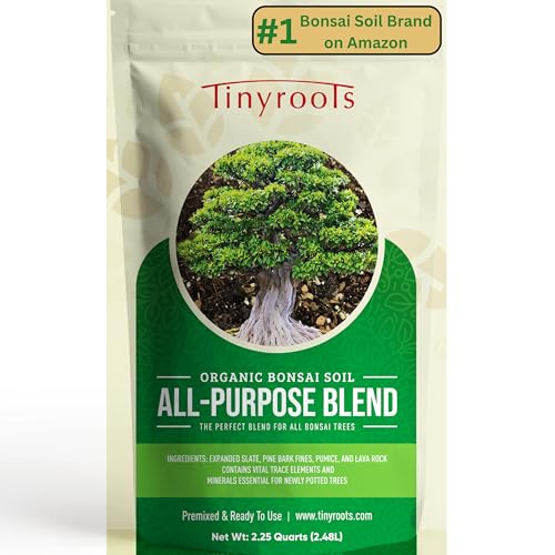 Bonsai Soil Mix by Tinyroots - All Purpose Bonsai Soil Mix Ready to Use Blend, Used for All Varieties of Bonsai Trees, 2.25 Quarts