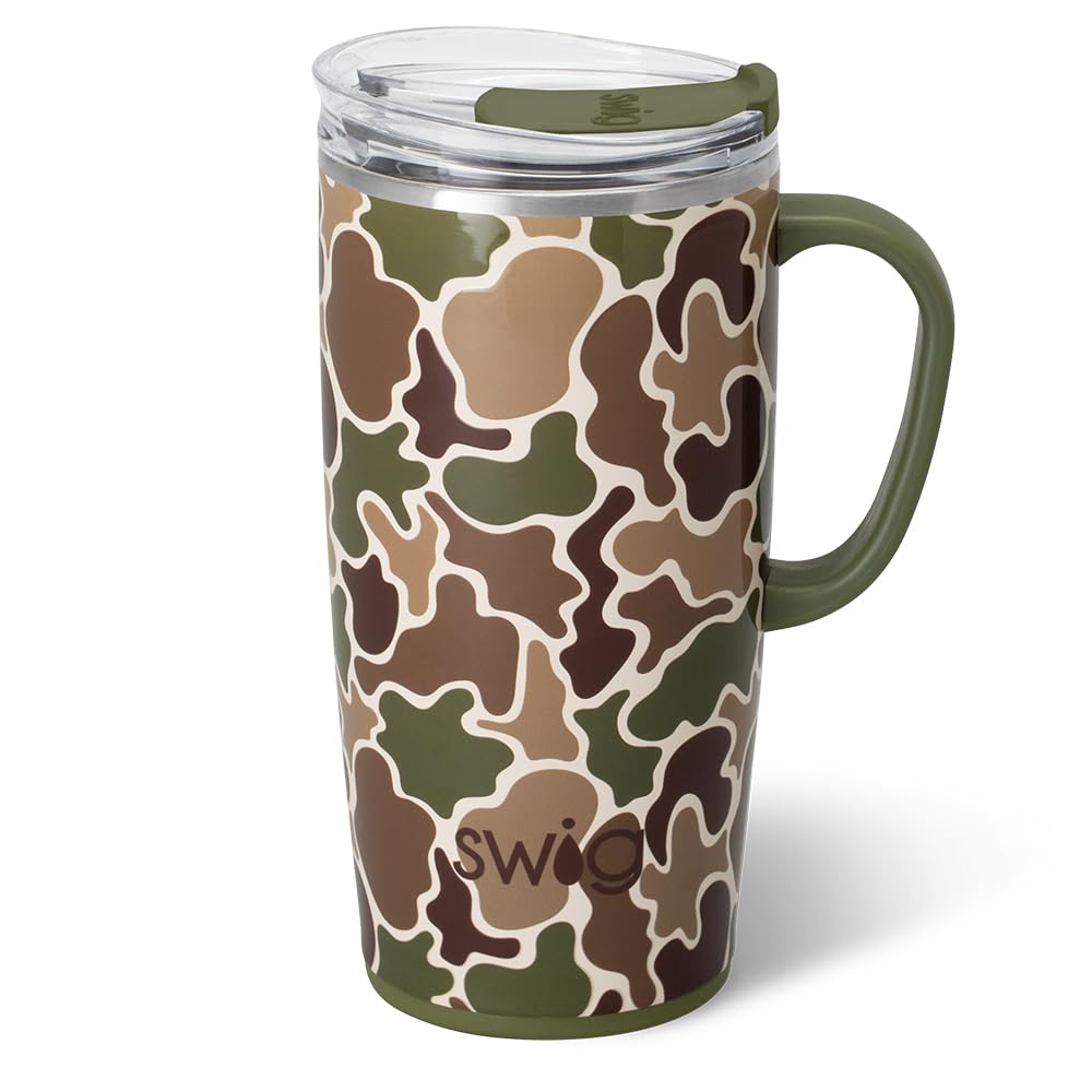 Swig Life 22oz Insulated Travel Mug with Handle & Lid Hunting Camo