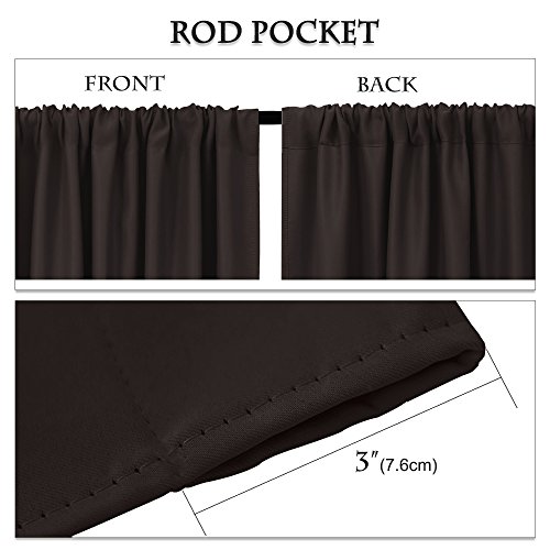 Pony Dance 36 Inches Curtains - Rod Pocket Window Treatments Noise Reduction And Privacy Protection Curtain Tiers, 42 X 36 Inches, Chocolate Brown, Set Of 2 #TOP1