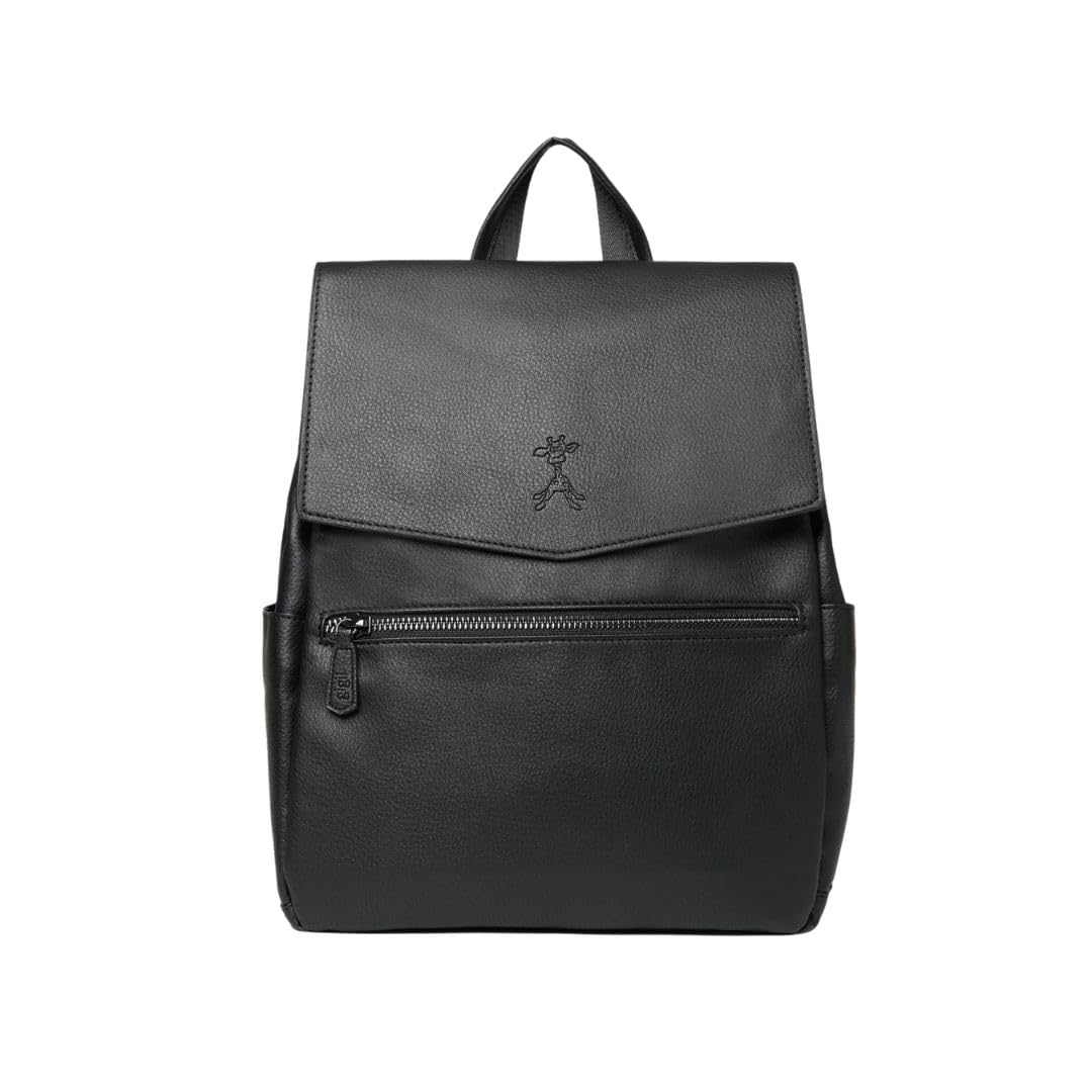 Gigil Unisex Infant Black Changing Backpack, Changing Bag, Diaper Backpack, Diaper Bag, Hospital Bag, Faux Leather, Vegan Leather, Baby Bag, Luxe