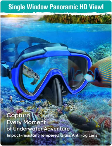 image for Seovediary Snorkel Set Adults Snorkeling Gear Anti-Fog Panoramic View 