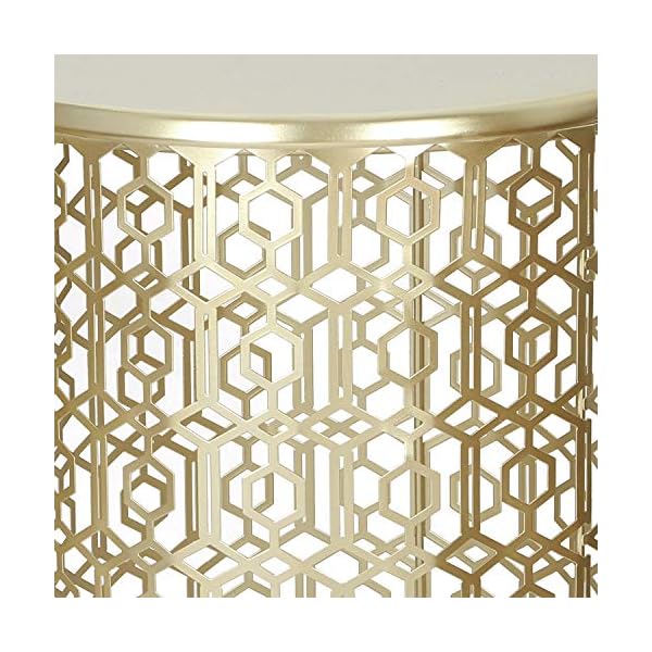 End Tables Set of 2, Gold Nesting Side Coffee Table Decorative Round Nightstands (Stainless Steel Top) - Image 5