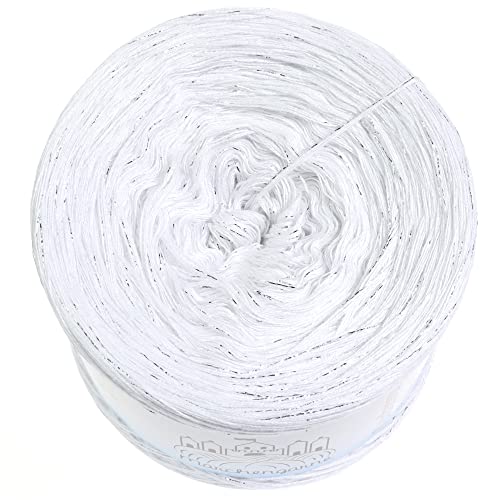 Märchengarne Silberglitzer-Weiß 300g 4Fach Bobbel-Wolle – Bild 3