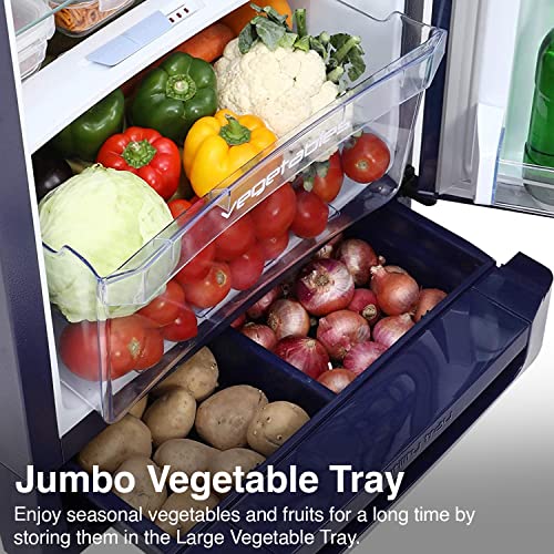 Image of Godrej 190 L 5 Star Inverter Direct-Cool Single Door Refrigerator (RD 1905 PTDI 53 JW BL, Jewel Blue, Base Stand with Drawer)