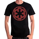 Star Wars Herren T-Shirt Galactic Empire Logo Distressed Baumwolle schwarz - XL