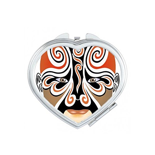Miroir de maquillage compact au motif cœur et illustration opéra