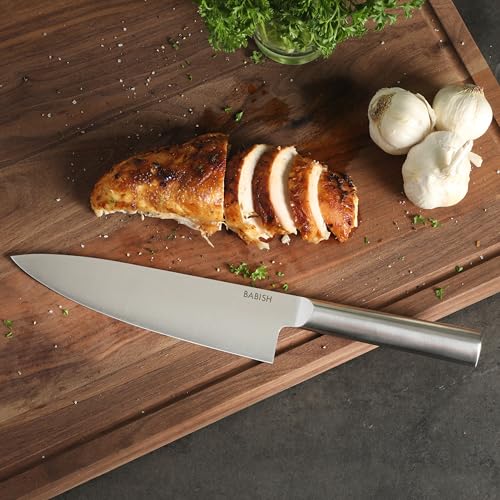 Image of Babish 8-Inch Chef Knife - High-Carbon 1.4116 German Steel Kitchen Knife, Full-Tang Razor Sharp Chef's Blade for Chopping, Slicing, Dicing & Everyday Prep