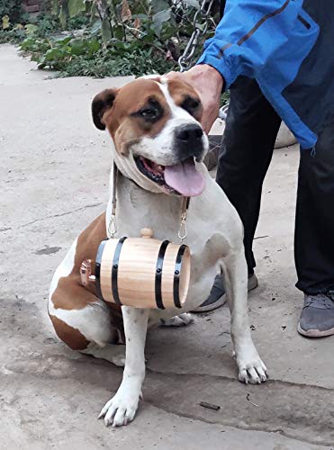 bernhardiner Rettsfass-Halsband, Whiskeyfass-Kit mit Fassornament, 1/2 Liter großes Fass mit verstellbaren Ringen