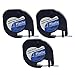 Produktbild Für dymo letratag tape,BEETEST 3 stücke 12 x 4mm Etikettenband Papier Bänder für DYMO LetraTag 91201 91202 91200 91203 91204 91205 Serie Etikettendrucker Schwarz Druck auf Weiß