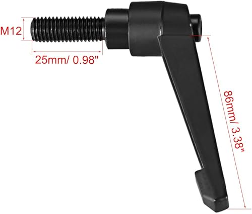 Miniatura 41 de uxcell M8 x 0.984 in Mango de palanca de sujeción ajustable Rosca Botón de trinquete macho roscado Perillas de tornillo de liberación rápida Pernos
