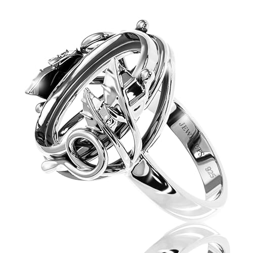 Silver Ring 13x18 mm Oval Blank – Rhodium Plated 925 Sterling Silver Bezel Setting Base | Cabochon Mounting for DIY Jewelry3