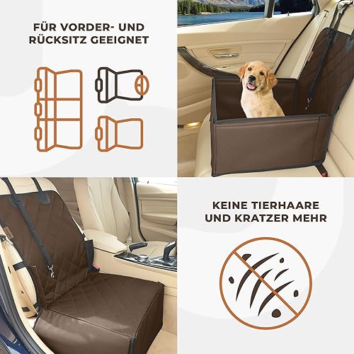 WUGLO Extra Stabiler Hunde Autositz – Hochwertiger Auto Hundesitz für kleine Hunde bis 12 kg – Verstärkte Wände und 3 Gurte – Wasserdichter Hundeautositz für Rück- und Vordersitz