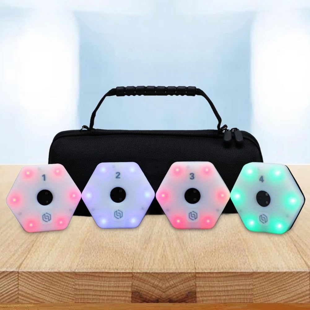 Osmond Dispositivo de Entrenamiento de Reacción con Luz LED Intermitente, 4 Unidades, para Entrenamiento de Agilidad y Respuesta, Fácil de Transportar, para Baloncesto y Fútbol