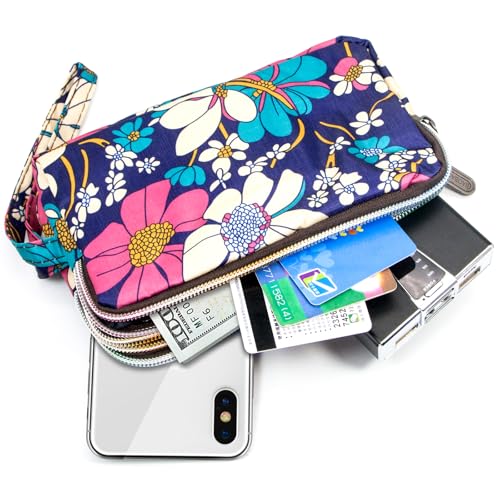 Image of BIAOTIE Large Capacity Wristlet Wallet - Women Printed Nylon Waterproof Handbag Clutch Purse