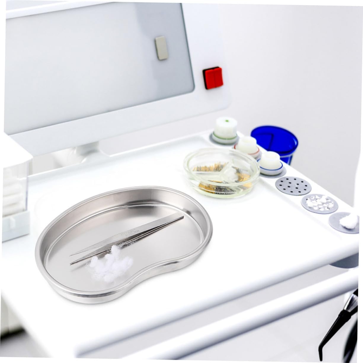2pcs Dental Tray Stainless Steel Curved Tray Tooth Extraction Tool for Dentist