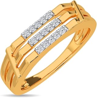 KISNA 14k / 18k Real Gold & Diamond Ring | Diwali, Rakhi Rakshabandhan Gift for Brother, Husband | With Certificate of Aut... Price In India