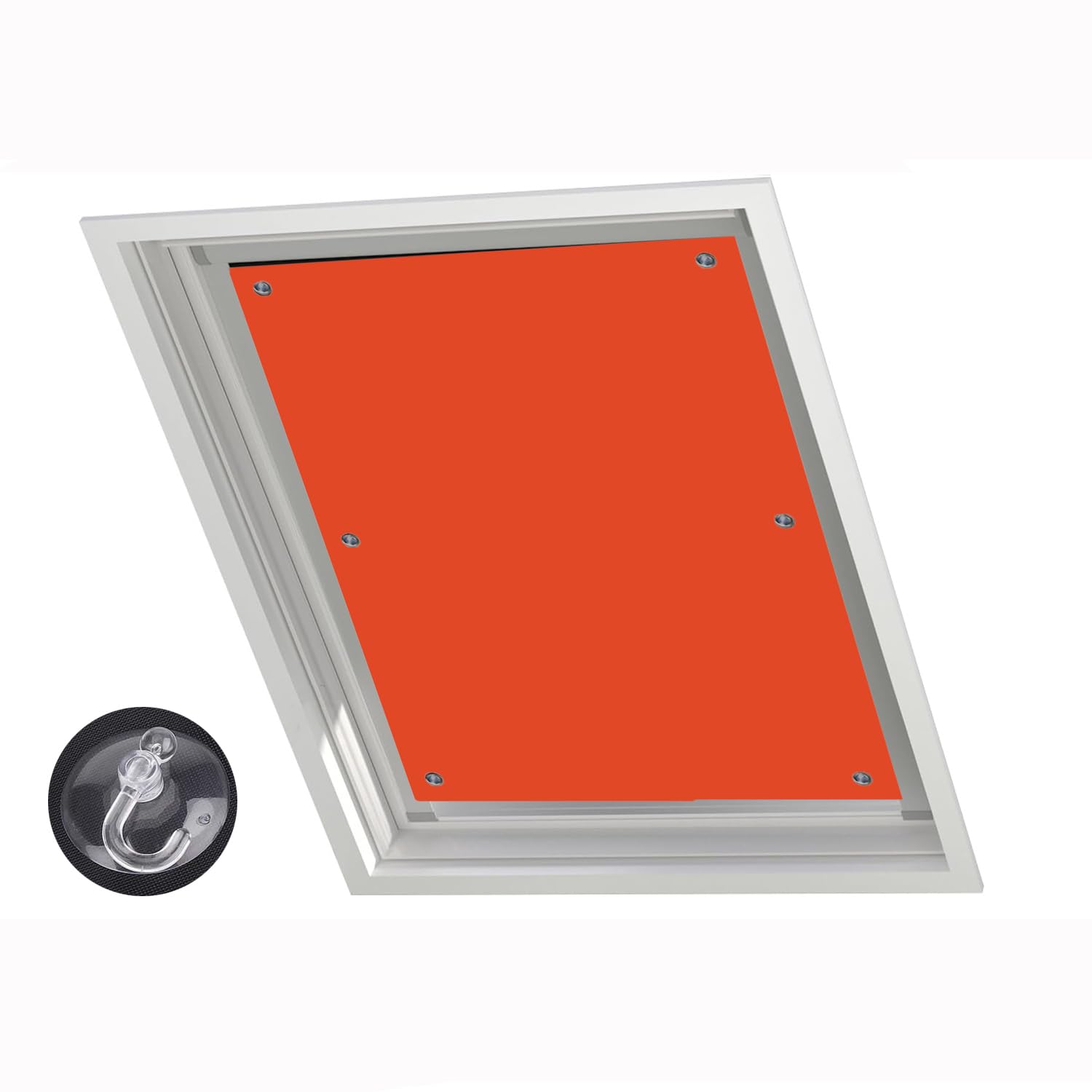 Blackout Skylight Blind for Roof Windows Portable No-Drill Window Cover with Suction Cups, UV Protection, Easy Installation Ideal for Bedroom, Travel, RV, Nursery Orange 22.4"x31.5"(57x80cm)