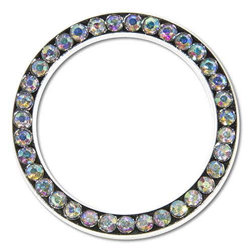 AB Aurora Borealis Crystal Rhinestone License Plate ABS Chrome Frame with Crystal Screw Caps - Set of 2 Frames