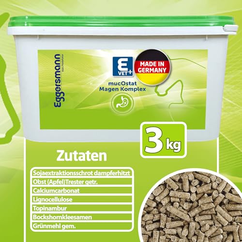 Eggersmann Mein Pferdefutter E-Vet mucOstat 3 kg - Ergänzungsfutter für Pferde - Ideal bei Verdauungsstörungen, Magen- & Darmproblemen - Pferdefutter mit prebiotischem Topinamburkonzentrat
