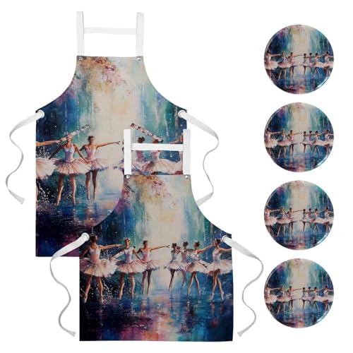Tablier de serveuse lot de 2 style ballerines pour bistrot et bar