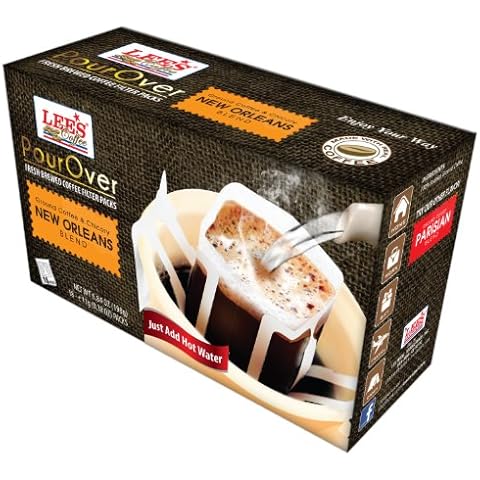Lee's Coffee Pourover Fresh Ground Filter Packs, New Orleans Blend , 18 Count -Packaging may vary Cover
