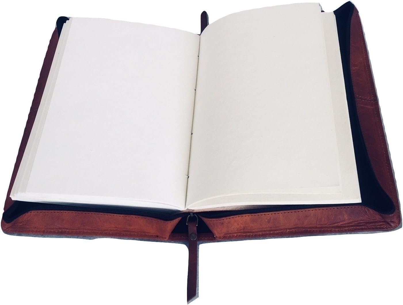 Funda de cuero de primera calidad con asa, organizador de libros, bolsillo trasero de almacenamiento (10 pulgadas de alto x 6 pulgadas de largo x 2 pulgadas de ancho)